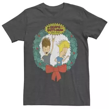 Мужская футболка с рождественским венком Cartoon Network Beavis and Butthead Licensed Character