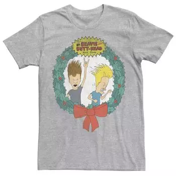 Мужская футболка с рождественским венком Cartoon Network Beavis and Butthead Licensed Character
