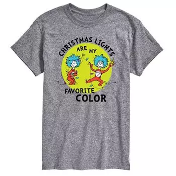 Мужская футболка с рождественскими огнями Dr. Seuss Licensed Character