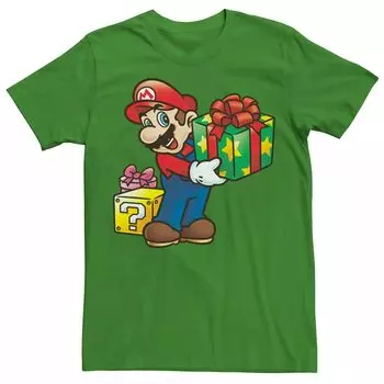 Мужская футболка с рождественскими подарками Nintendo Super Mario в упаковке Licensed Character