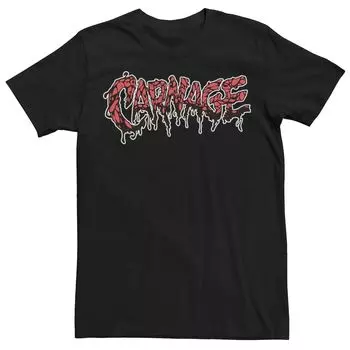 Мужская футболка с рваным логотипом Marvel Carnage Licensed Character