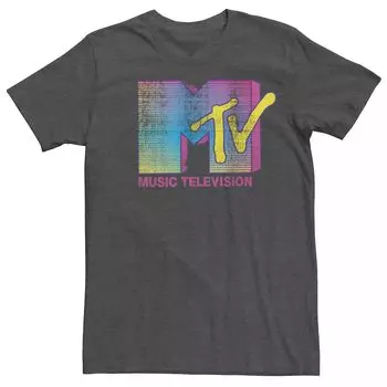 Мужская футболка с рваным неоновым логотипом MTV Licensed Character
