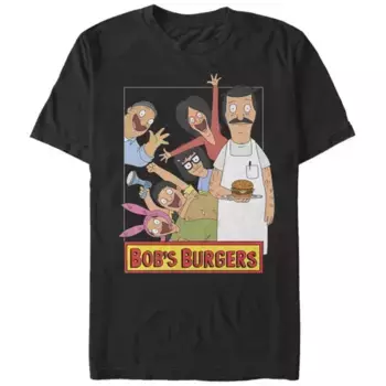 Мужская футболка с семейной фотографией Bob's Burgers Licensed Character, черный