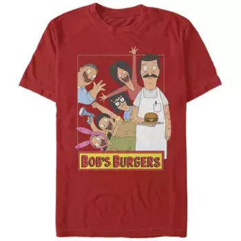 Мужская футболка с семейной фотографией Bob's Burgers Licensed Character, красный