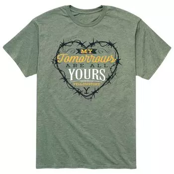 Мужская футболка с сердцем из колючей проволоки Yellowstone Licensed Character