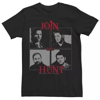Мужская футболка с серой вставкой Supernatural Join The Hunt Licensed Character