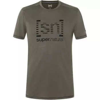 Мужская футболка с сетчатым логотипом Super.Natural, оливковый