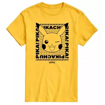 Мужская футболка с сеткой для лица Pokemon Pika Licensed Character