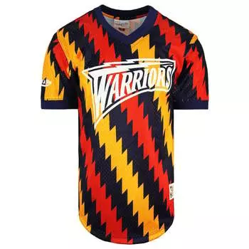 Мужская футболка с сеткой Mitchell & ness nba Golden State Warriors с надписью Mitchell And Ness, мультиколор