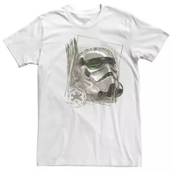 Мужская футболка с шероховатым шлемом штурмовика и грубой штамповкой Star Wars