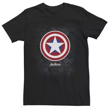 Мужская футболка с шестигранным фоном и изображением Капитана Америки Marvel Gamerverse
