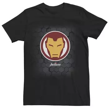Мужская футболка с шестигранным фоном и символом Marvel Gamerverse Iron Man