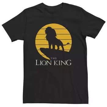 Мужская футболка с силуэтом Disney's The Lion King в стиле ретро Sunset Simba Pride Rock Licensed Character