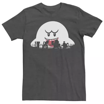 Мужская футболка с силуэтом Хэллоуина Super Mario Boo Trick or Treat Licensed Character
