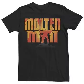Мужская футболка с силуэтом Molten Man «Человек-паук вдали от дома» Marvel