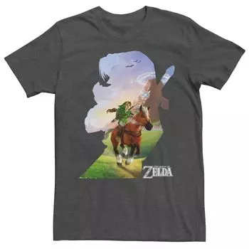 Мужская футболка с силуэтом Nintendo Legend Of Zelda Link с короткими рукавами Licensed Character