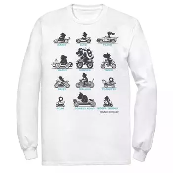 Мужская футболка с силуэтом Nintendo Super Mario Mario Kart Licensed Character