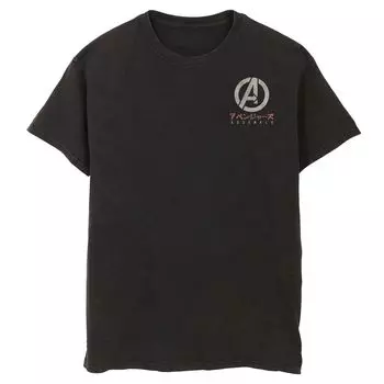Мужская футболка с символом кандзи «Мстители Marvel» Licensed Character