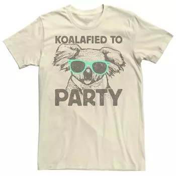 Мужская футболка с солнцезащитными очками Koalafied To Party Koala и портретом Licensed Character, белый