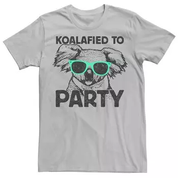 Мужская футболка с солнцезащитными очками Koalafied To Party Koala и портретом Licensed Character, серебристый