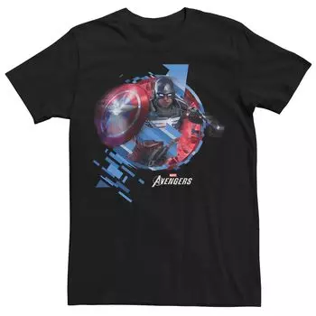 Мужская футболка с светящимся логотипом Marvel «Капитан Америка» Licensed Character