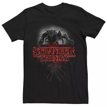 Мужская футболка с светящимся логотипом Stranger Things Demogorgon Licensed Character, черный
