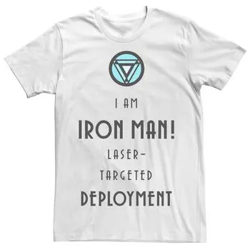 Мужская футболка с текстом и лазерным прицелом Marvel Iron Man Licensed Character