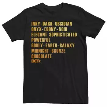 Мужская футболка с текстовым логотипом BET Shades Of Black Gold Licensed Character