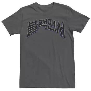 Мужская футболка с текстовым логотипом и графическим рисунком Black Panther Hangul Marvel