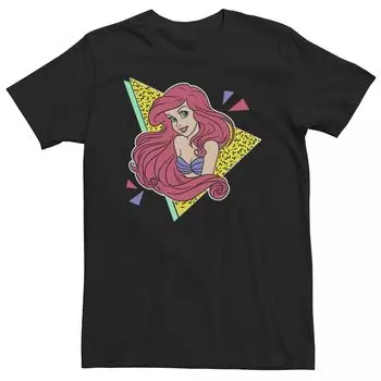 Мужская футболка 's The Little Mermaid Ariel Retro, Черная Disney, черный
