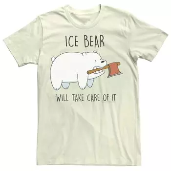 Мужская футболка с топором Cartoon Network We Bare Bears Ice Bear Take Care Of It Licensed Character