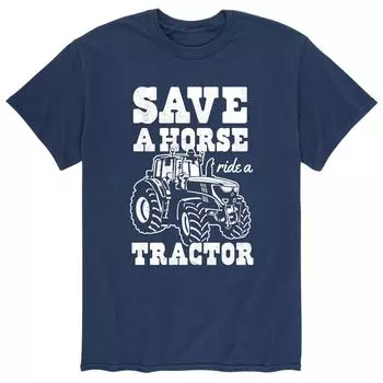 Мужская футболка с трактором Save A Horse Ride Licensed Character