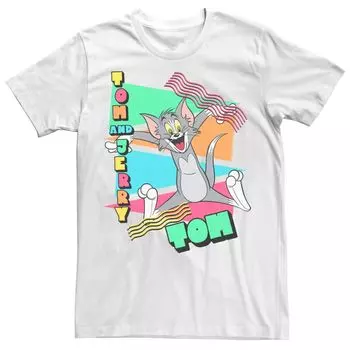 Мужская футболка с треугольными чашками Looney Tunes Tom Vintage 90-х Licensed Character, белый