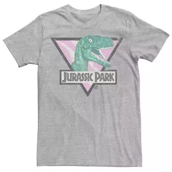 Мужская футболка с треугольными чашками Velociraptor пастельных тонов «Парк Юрского периода» Licensed Character