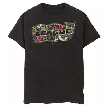 Мужская футболка с тропическим логотипом Лиги справедливости DC Comics