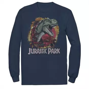 Мужская футболка с тропическим логотипом «Парк Юрского периода T-Rex Explosion» Licensed Character