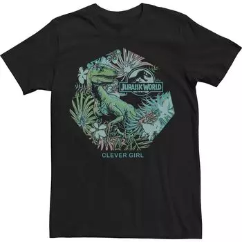 Мужская футболка с тропическим принтом «Парк Юрского периода Raptor Clever Girl» Licensed Character