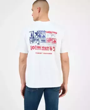 Мужская футболка с тропическим принтом в виде флага Tommy Bahama, белый