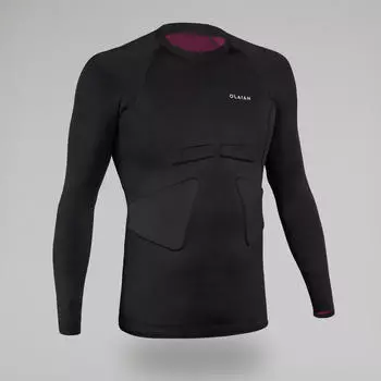 Мужская футболка с УФ-защитой для серфинга для комфорта при гребле, черная/красная OLAIAN, цвет schwarz