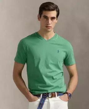 Мужская футболка с V-образным вырезом Classic-Fit Polo Ralph Lauren, зеленый