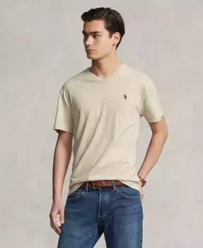 Мужская футболка с V-образным вырезом Classic-Fit Polo Ralph Lauren, серый