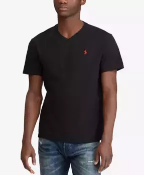 Мужская футболка с V-образным вырезом Classic-Fit Polo Ralph Lauren, черный