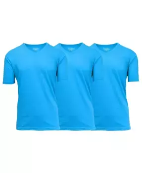 Мужская футболка с V-образным вырезом и коротким рукавом, набор из 3 штук Galaxy By Harvic, синий