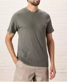 Мужская футболка с V-образным вырезом из органического хлопка Featherweight Slub Pact, серый
