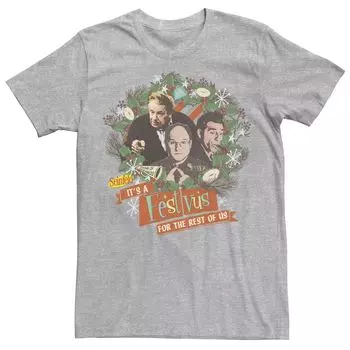 Мужская футболка с венком Seinfeld Festivus «Это праздник для всех нас» Licensed Character