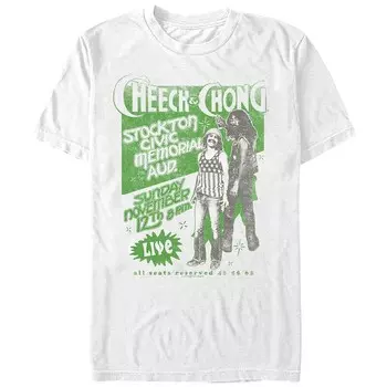 Мужская футболка с винтажной рекламой Cheech & Chong Licensed Character, белый