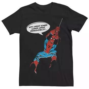 Мужская футболка с винтажным графическим рисунком в стиле ретро Marvel Spider-Man Licensed Character