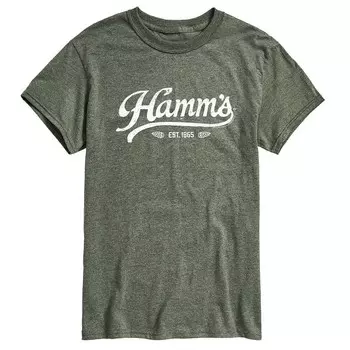 Мужская футболка с винтажным логотипом Hamm's и графическим рисунком Licensed Character, зеленый