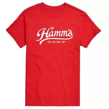 Мужская футболка с винтажным логотипом Hamm's и графическим рисунком Licensed Character, красный