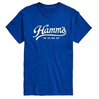 Мужская футболка с винтажным логотипом Hamm's и графическим рисунком Licensed Character, синий